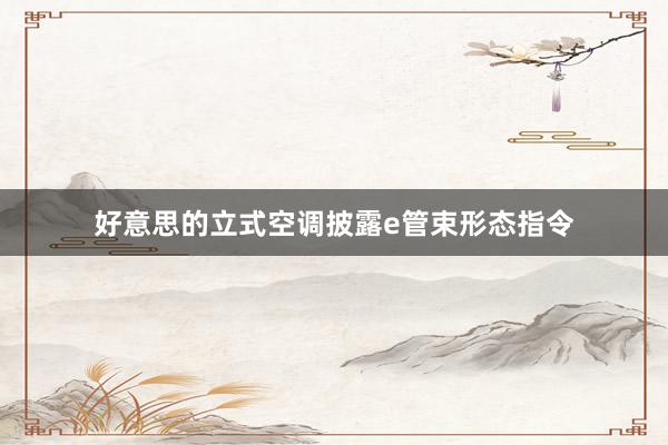 好意思的立式空调披露e管束形态指令